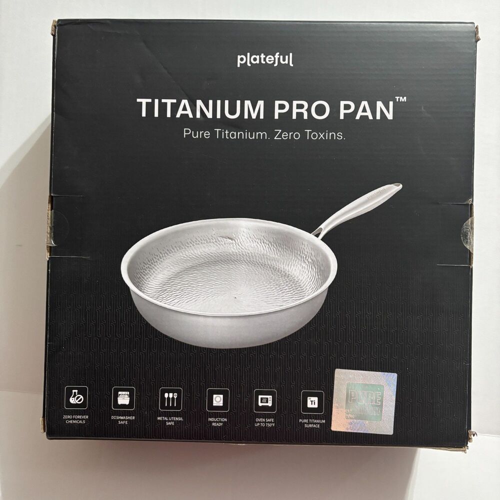 Plateful Titanium Pro Pan 12" Pure Titanium Frying Skillet Induction NEW IN BOX